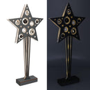 Stella in Legno antracite con sfere e 15 Led cm 28x7xh57,5