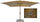 Parasol de jardin 4x4 m Mât Ø60 mm avec LED en Aluminium Bois de Noyer Toile Polyester Ecru