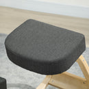 Sedia Ergonomica con Inginocchiatoio 51x69x58 cm in Legno di Betulla e Cuscini Grigio  