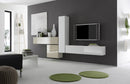 Parete Attrezzata Mobili Salotto 4 Mobili Sospesi 307x31x165cm TFT  Boost Bianco e Beige