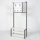 Mobile Ingresso con Scarpiera e Appendiabiti 78x30x182 cm in MDF Nomad Bianco