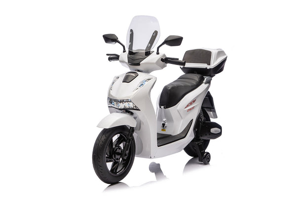online Scooter Elettrico per Bambini Licenza Ufficiale Honda SH125 12V con Ruote EVA e Sedile Pelle Bianco