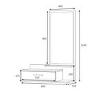 Mobile ingresso con specchio 80x35x116 cm Joy bianco ghisa