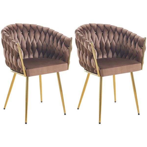 Set 2 Sedie per Sala da Pranzo e Ufficio in Velluto Marrone Sedia Ergonomica online