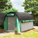 Serra a Tunnel 3x2 m con Rete Ombreggiante Extra Finestre e Ingresso a Zip in PE e Acciaio Verde      