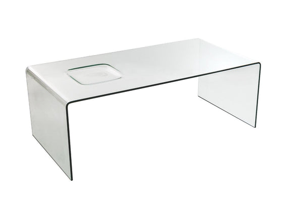 prezzo Table Basse Rectangulaire en Verre 120x60x42cm Verre TFT Transparent