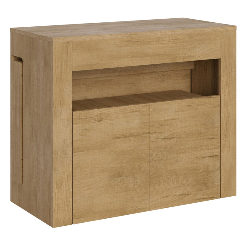 Consolle Tavolo Allungabile 90-302x42x75 cm Evolve Quercia Natura con Panca Inferiore 