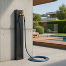 Fontana a Muro da Giardino Con Rubinetto 18x6x100 cm In Acciaio Antracite