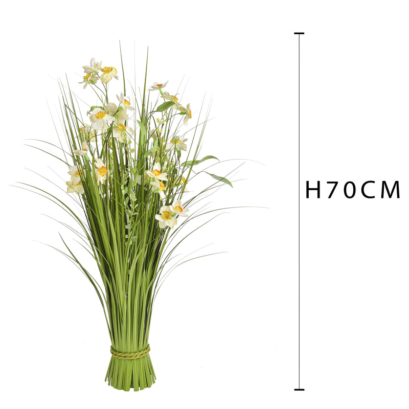 Fascio Artificiale con Narcisi Altezza 70 cm Arancio
