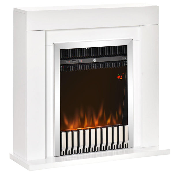 Cheminée Electrique Au Sol 79x26x77,5 cm Effet Flamme 2000W Blanc prezzo