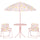 Set da Giardino per Bambini 2-5 Anni con Tavolino 2 Sedie e un Ombrellone Rosa