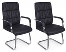 Set 2 Sedie Poltrone Attesa 58x60,5x101,5h cm da Ufficio Sydney Nero 