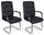 Set 2 Sedie Poltrone Attesa 58x60,5x101,5h cm da Ufficio Sydney Nero