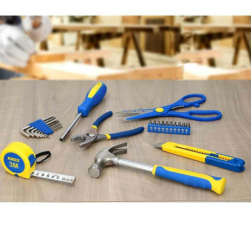 Cassetta Valigetta Attrezzi Porta Utensili da Lavoro Completa 39 pz Blu Kinzo 