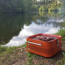 Barbecue Portatile a Carbone Carbonella 42,5x34,7x 23 cm in Metallo Cube Arancio