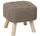 Pouf en Tissu et Bois Massif 40x40x40H cm Fumer Ruben Marron