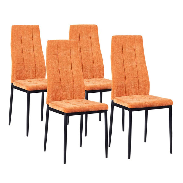 Lot de 4 chaises 42x52x98 cm en tissu Milano orange prezzo