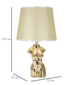 Lampada da Comodino Glam Woman 25x42,5x25 cm in Ceramica Oro