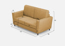 Divano 2 Posti 172x85x85 cm Yasel in Tessuto Ocra