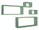 Ensemble de 3 étagères cubes murales carrées et rectangulaires en bois de fibre d'eau de mer vert Merlin