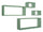 Ensemble de 3 étagères cubes murales carrées et rectangulaires en bois de fibre d'eau de mer vert Merlin