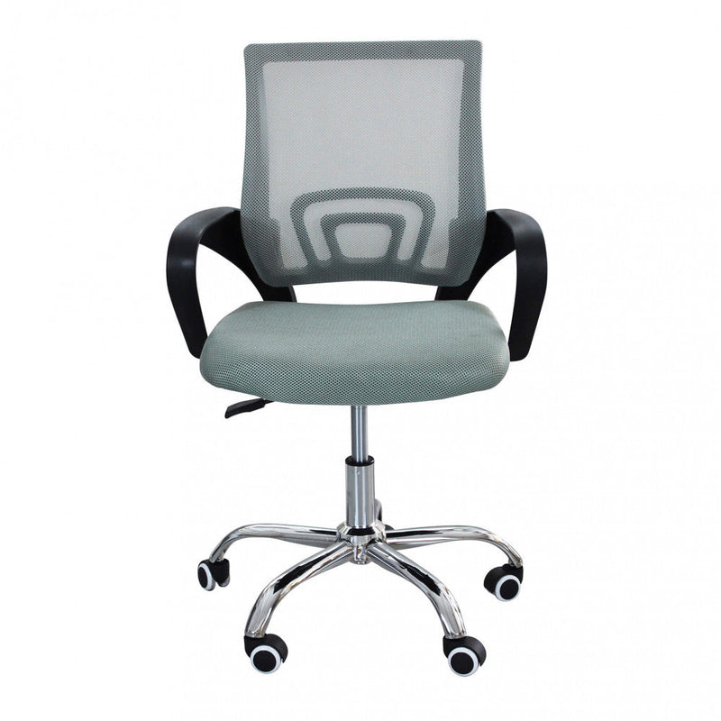 Poltrona da Ufficio Zoe Verde 52x56,5x85/95 h cm in Poliuretano Grigio chiaro