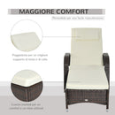 Lettino da Giardino Prendisole Relax in Rattan Sintetico Marrone 