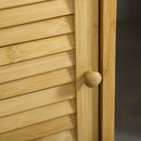 Mobiletto Bagno Armadietto con Anta 33x36,5x67 cm in Bambù a Doghe Naturale 