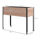 Fioriera da Giardino con Fori di Drenaggio e 4 Ruote 99x42x81 cm in Legno di Abete e Acciaio Naturale