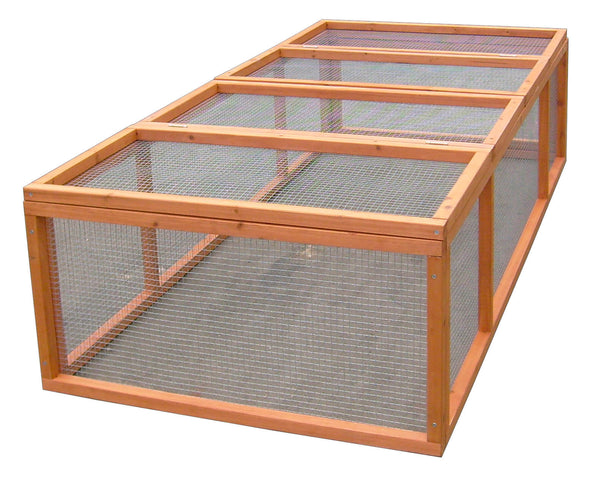 sconto Cage à lapins Clapier d'extérieur 180x90x48 cm pour 4-5 lapins en bois naturel