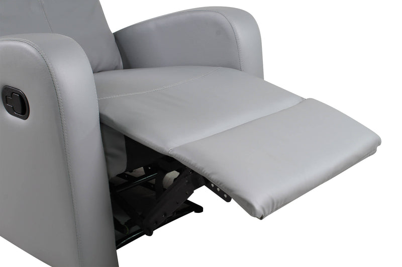 Poltrona Relax Manuale Reclinabile in Similpelle Vandi Grigia