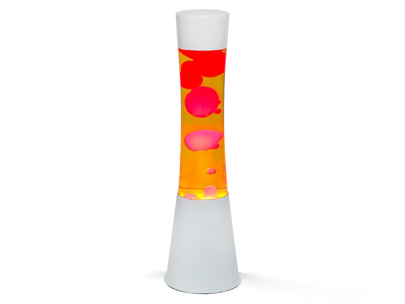 Lampada Lava Lamp 40 cm Base Bianca Magma Verde e Giallo