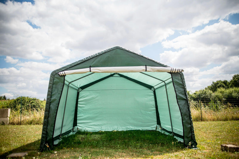 Casetta Box da Giardino 3,7x3,7xh2,4 m in Tessuto Polietilene Rinforzato 195gr/mq Verde