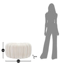 Puff Shell Crema 80x54x42 cm in Legno Spugna e Poliestere Crema