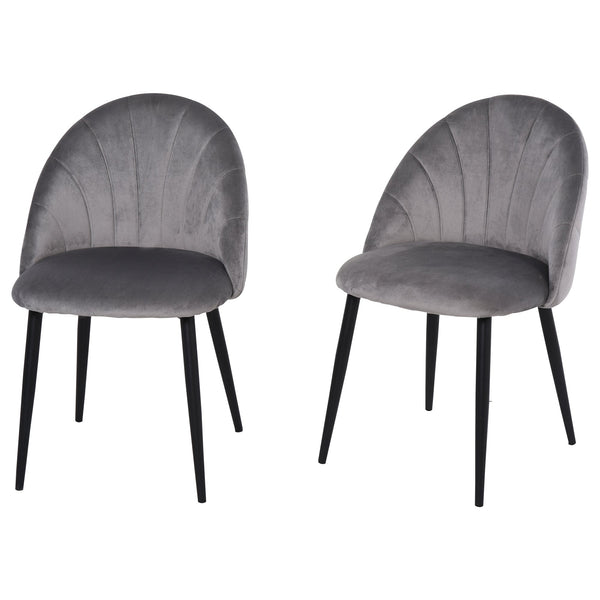 Lot de 2 Chaises Rembourrées 50x54x79 cm en Velours Gris online