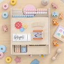 Carrello Primi Passi per Bambini 1-3 Anni 37x33,5x47,5 cm con Pannello Attività Bifacciale Rimovibile in Compensato      