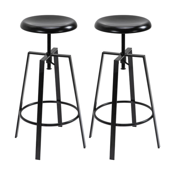Lot de 2 Tabourets Hauts de Bar en Métal Noir sconto