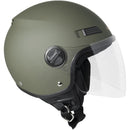 Casco Demi-Jet per Scooter Visiera Lunga SKA-P 1 LH Metropoli Verde Gommato 