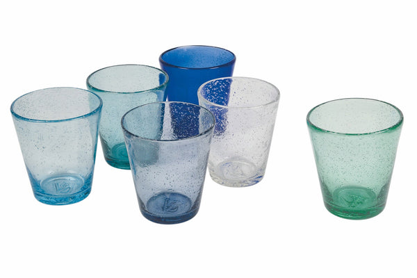 Coffret de 6 Verres à Eau en Pâte de Verre Soufflé 330 ml VdE Tivoli 1996 Cancun Marea prezzo