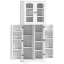 Mobile Dispensa Cucina con Ante, Armadietti e Cerniere a Chiusura Silenziosa, in Legno, 60x40x162 cm, Bianco      