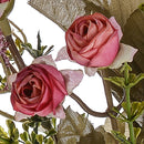 Set 3 Bouquet Artificiali Mini Rose Boccio 34 cm 