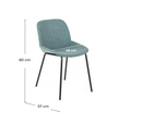 Set 4 Sedie 57x46xH80 cm in Tessuto Eva Grigio Chiaro