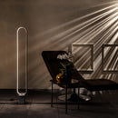 Lampada da Terra a LED 10x18xH125 cm in Metallo e Marmo Naos Bianco