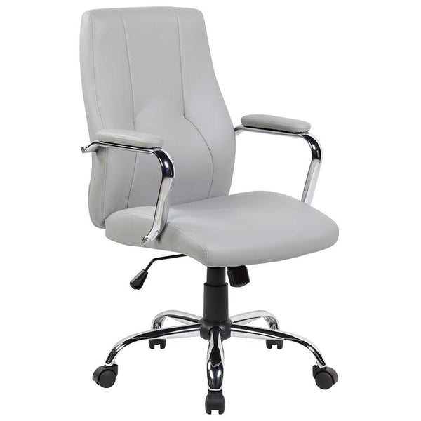 Fauteuil de bureau exécutif en similicuir gris Tosini New York online