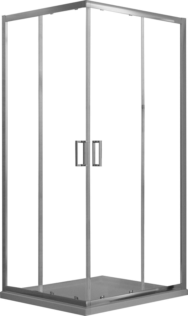 Cabine de Douche d'Angle 2 Portes Coulissantes en Cristal Transparent 6mm H198 Fosterberg Dragor Différentes Tailles sconto