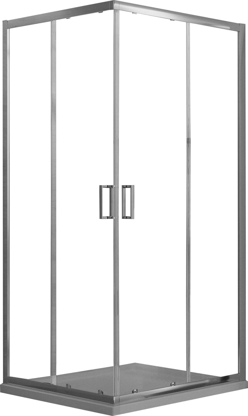 Box Doccia Angolare 2 Ante Scorrevoli in Cristallo Trasparente 6mm H198 Fosterberg Dragor Varie Misure