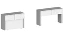 Set 2 Panche Allungabili 66/290x25x45 cm Pratika Singola A e B Bianco Lucido  