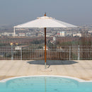 Ombrellone da Giardino Ø3 m Palo Ø48 mm in Legno Telo in Acrilico Danieli Havana Ecrù