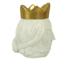 Portavaso resina viso regina oro bianco cm 11x14xh17