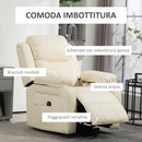 Poltrona Alzapersona Reclinabile a 160° con Poggiapiedi e Telecomando 76x90x105 cm Crema  